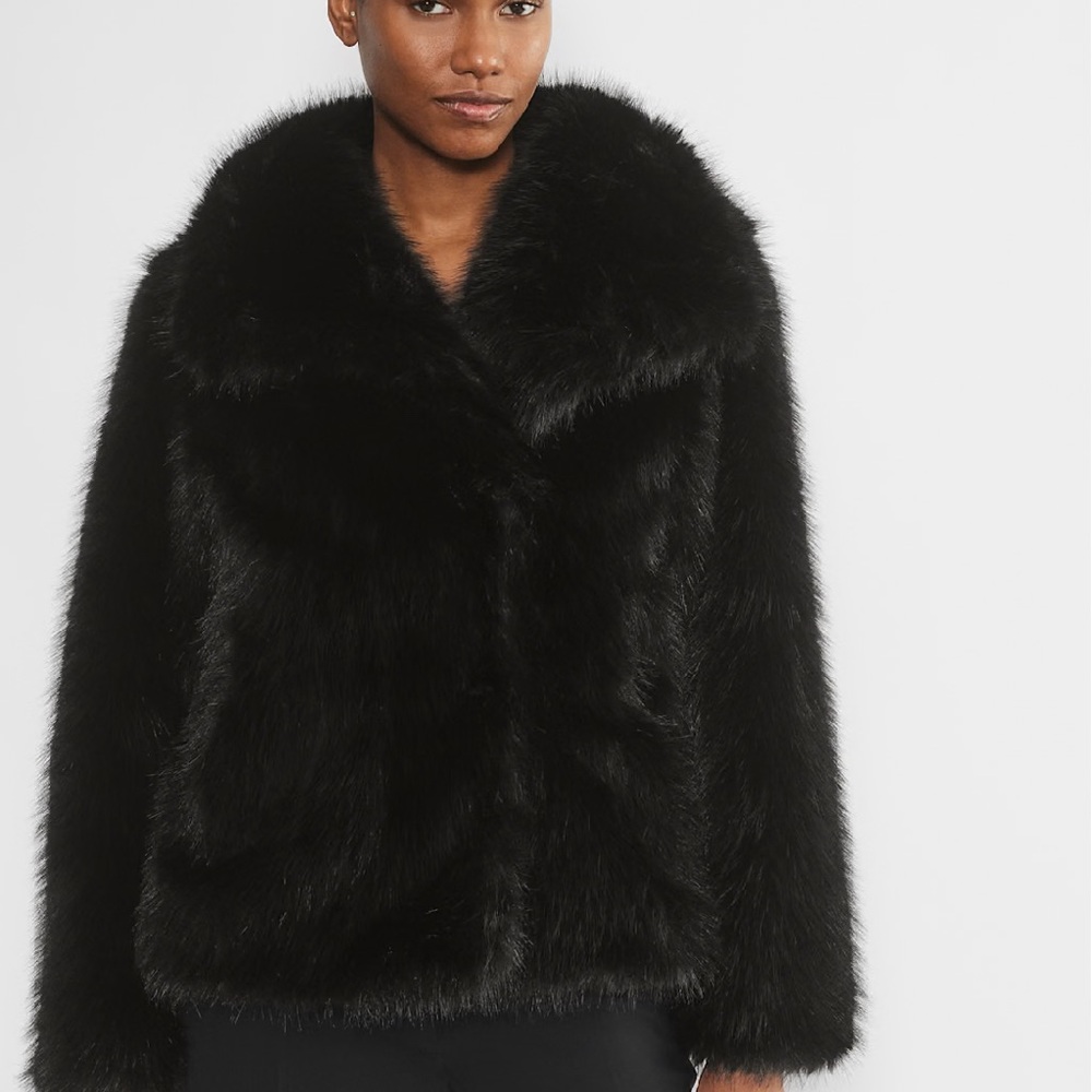 Aritzia Ten Black Banter Coat - Real Faux Fur